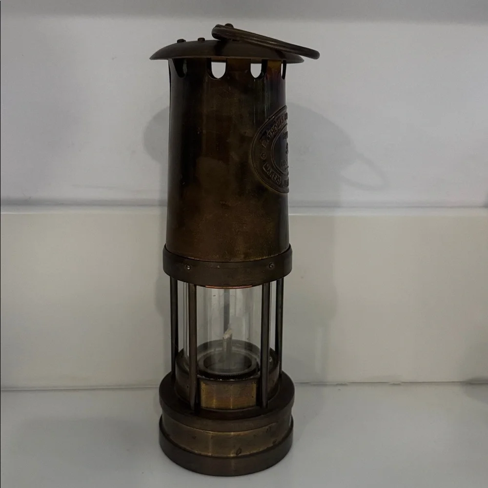 VINTAGE Brass Miners Lamp E Thomas & Williams Cambrian Safety Lamp Made in Wales